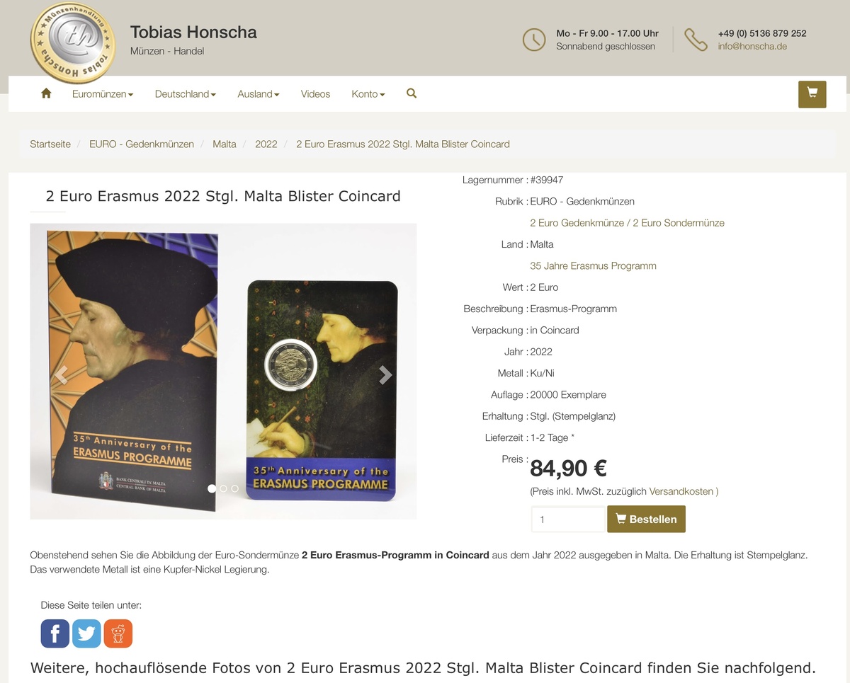 скриншот страницы сайта https://www.emuenzen.de