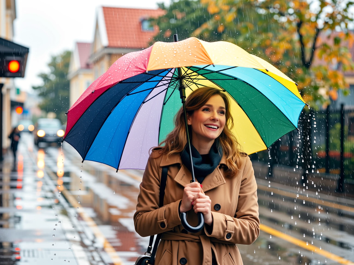 Яркий цветной зонт