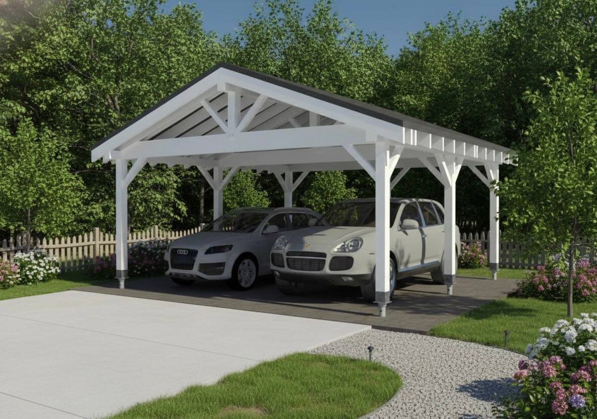 Проект навеса для двух машин