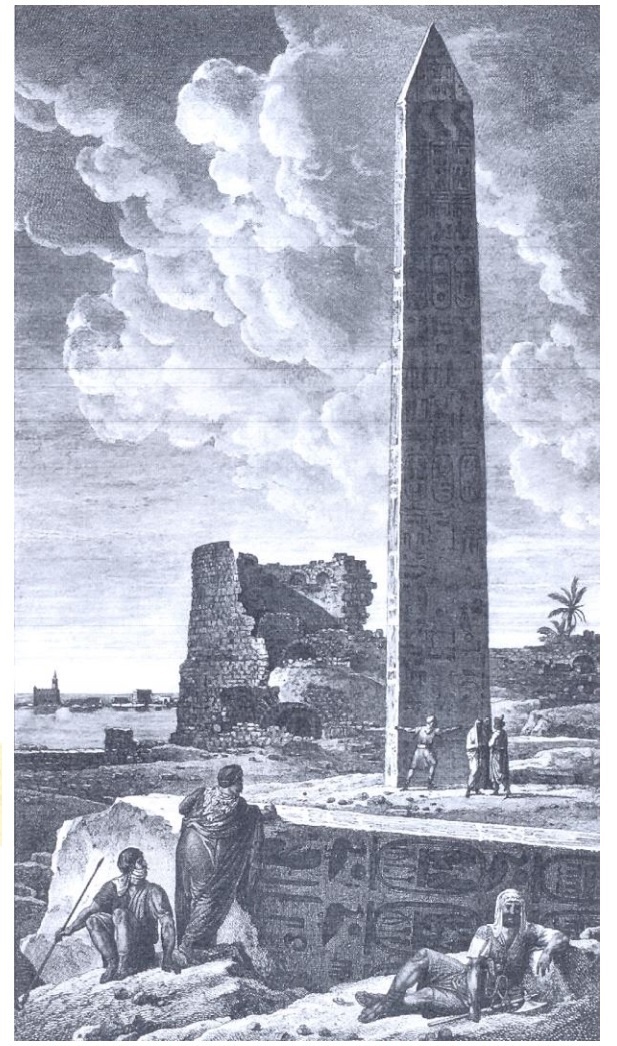 Две Иглы Клеопатры на руинах храма Цезаря в 1799 г.