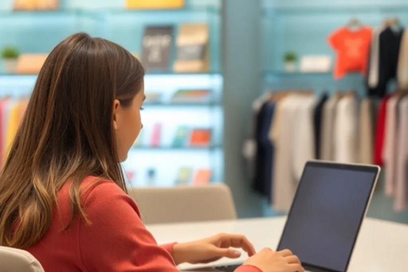    ChadAI. Девушка за ноутбуком