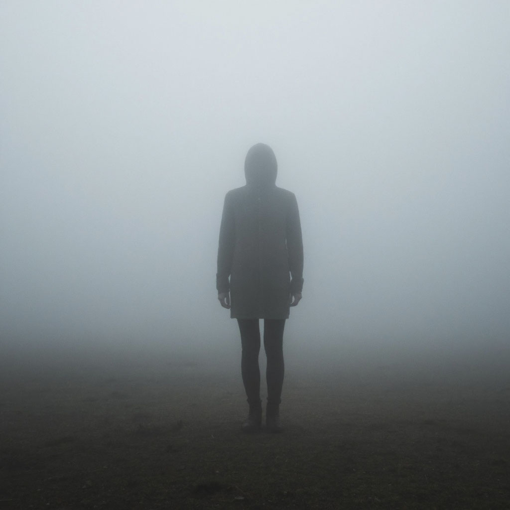 Так нейросеть видит человека, идущего в тумане.