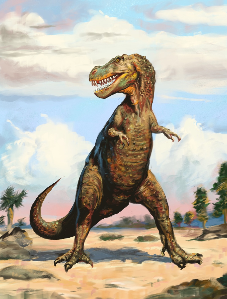 Сейчас, возможно, у кого-то сведёт олдскулы, ведь это Tarbosaurus от Zdenek Burian', ремаст от Robert Faludi