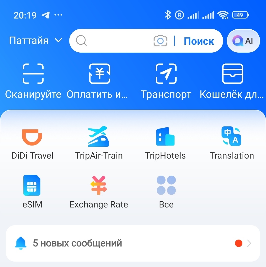 Главная страница Алипея уже на русском языке. А для удобства еще встроен переводчик