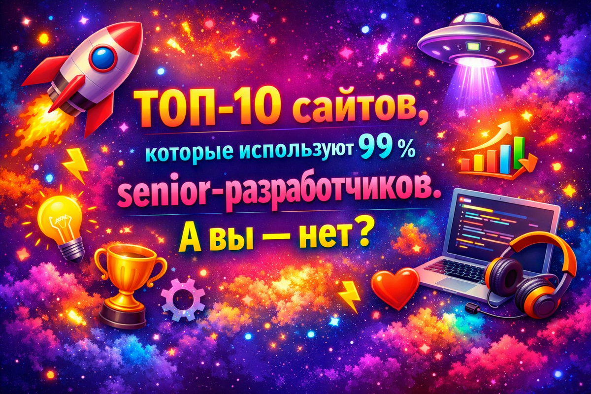 ТОП‑10 сайтов, которые используют 99 % senior‑разработчиков. А вы — нет