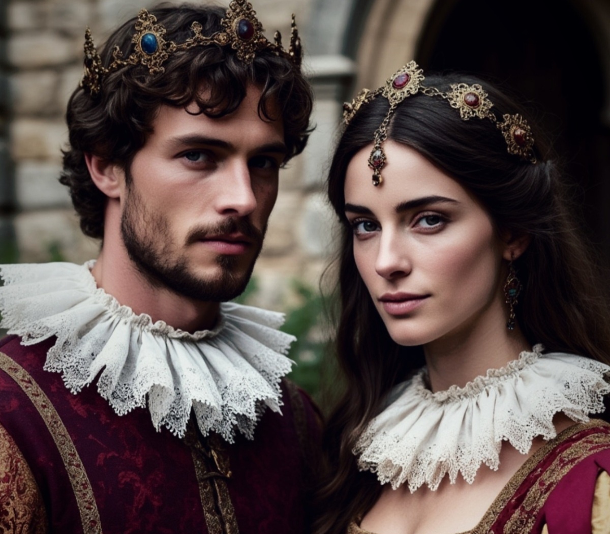 История появления в средние века в моде жабо, иллюстрация