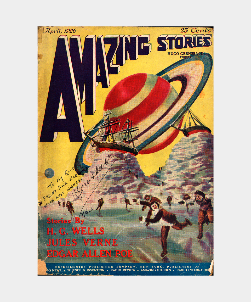    Обложка первого выпуска журнала Amazing Stories, апрель 1926 год
