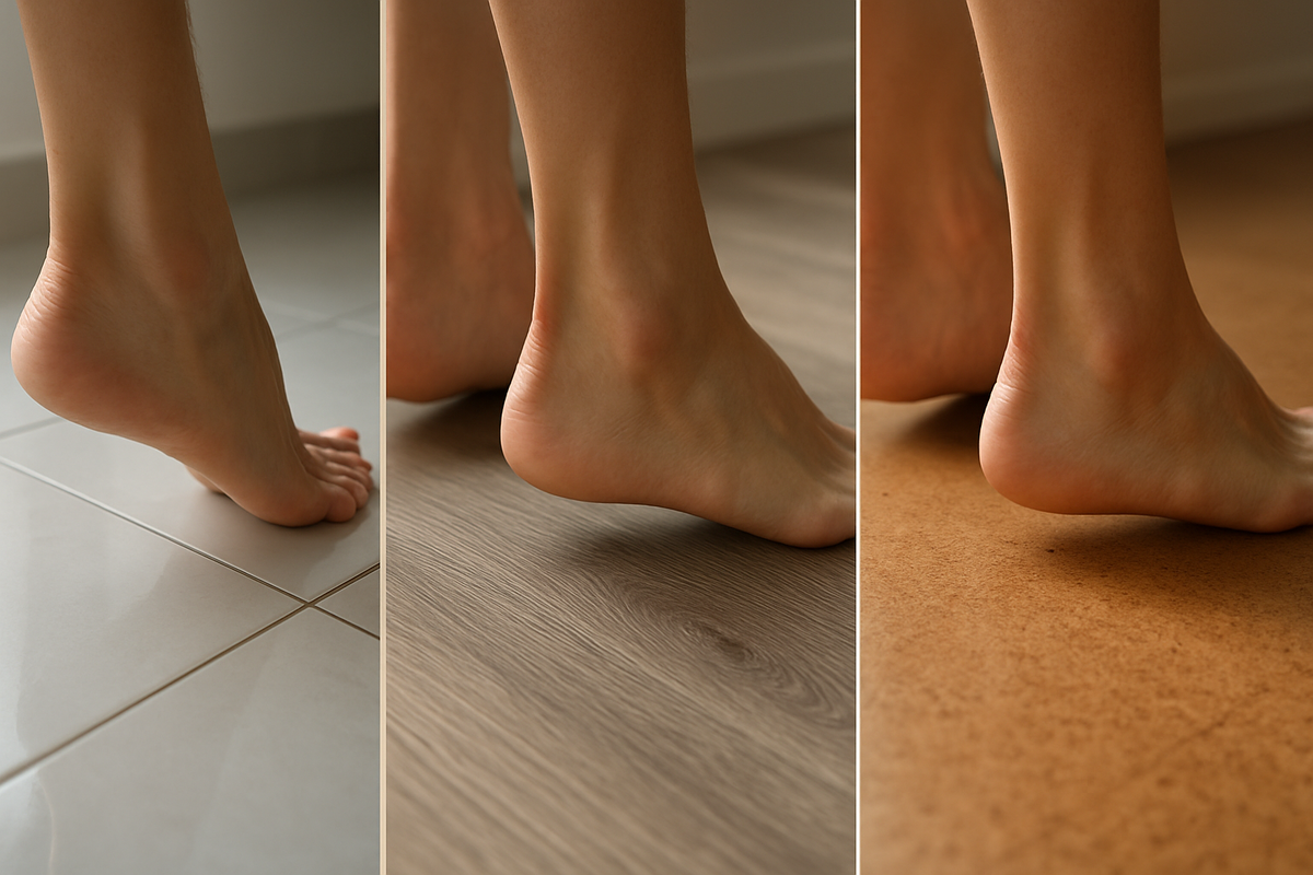         1. Плитка                                      2. Виниловый ламинат                   3. Пробковый пол