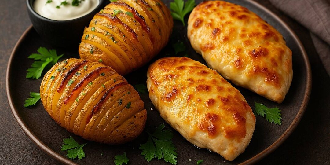 Ужин, ради которого все бросают телефоны: картофель «гармошка» и курица под сыром