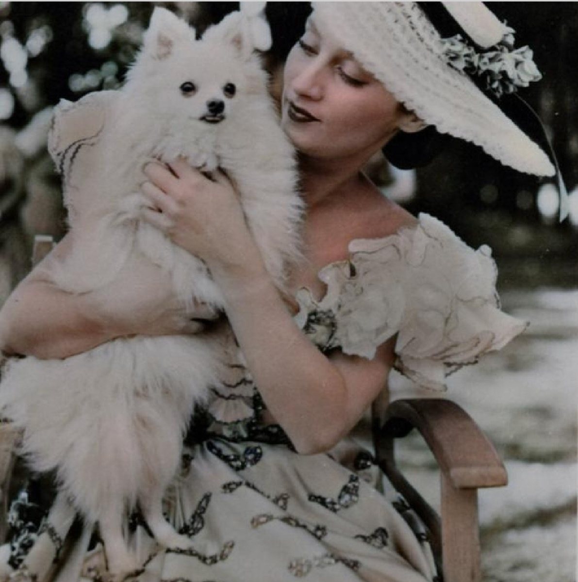 Атриса Сибил Верден со шпицем, Берлин 1924г, изображение с открытки. Породы маленьких собачек