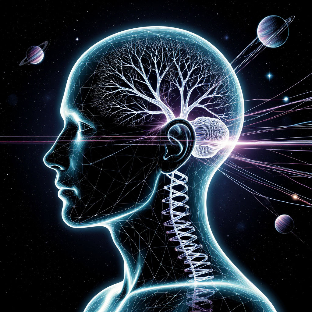 Иллюстрация "Генная Память и Космос" создана сетью Шедеврум