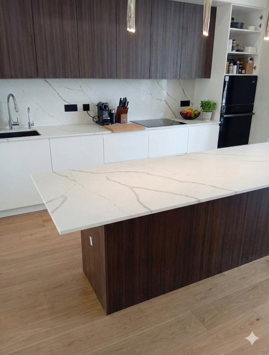 Кухонная столешница и столешница острова из кварцевого агломерата