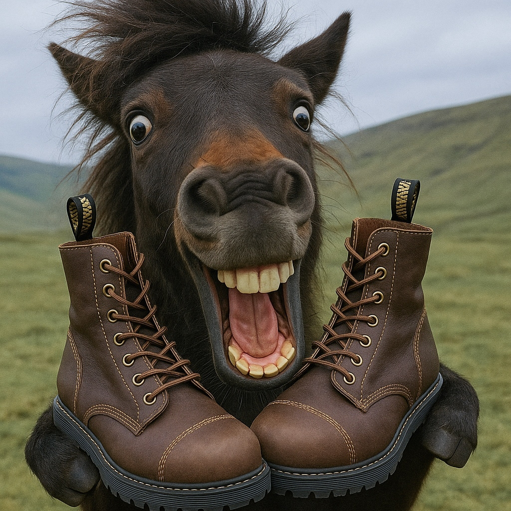 Фото: Безумная лошадь и ботинки Crazy Horse