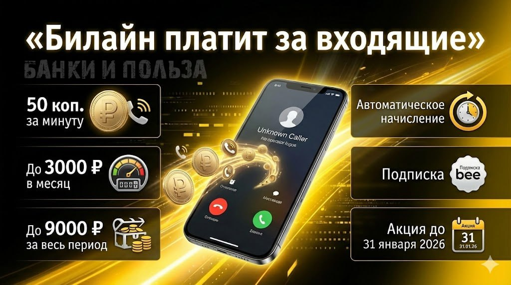 Новая акция от Билайн - бонусы за входящие звонки