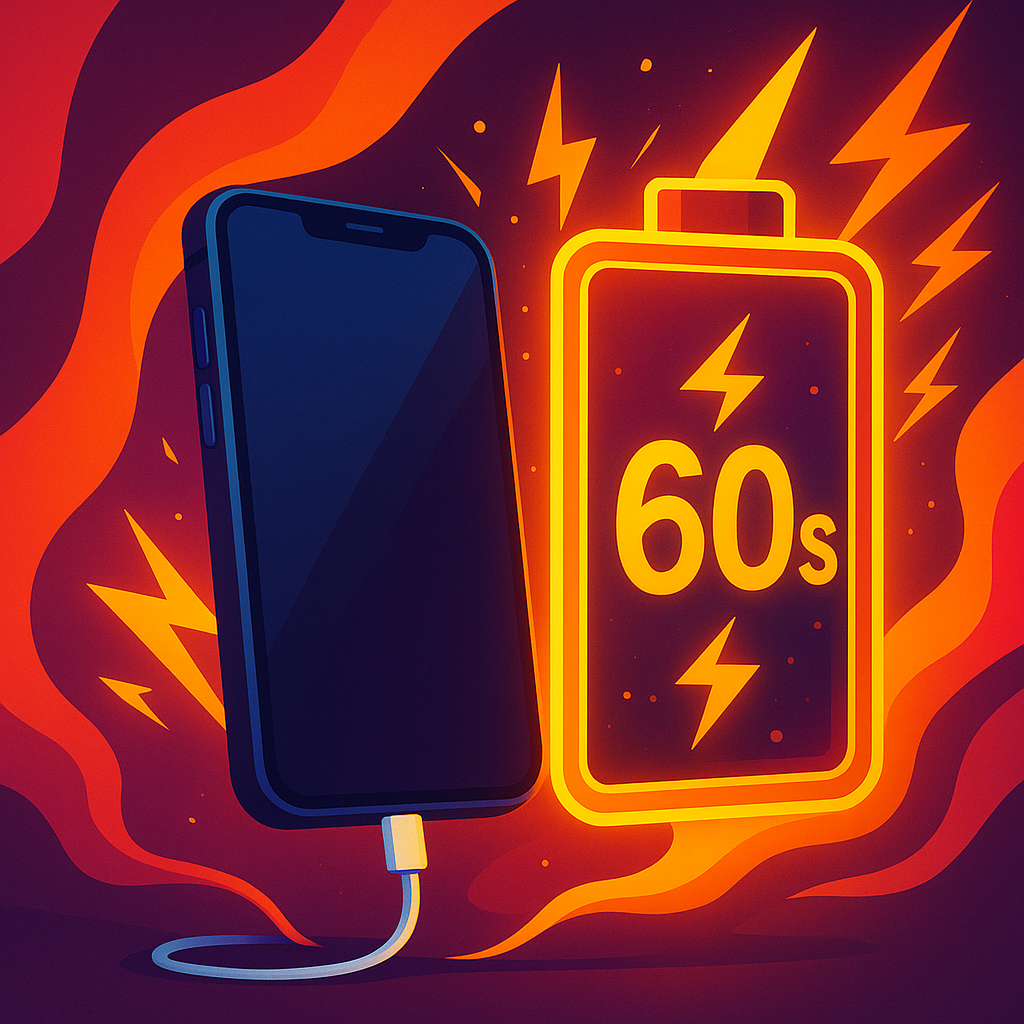 Батареи, которые заряжаются за 60 секунд — это не просто удобство. Это ускоренная жизнь. Мир, где ждать больше не нужно.
