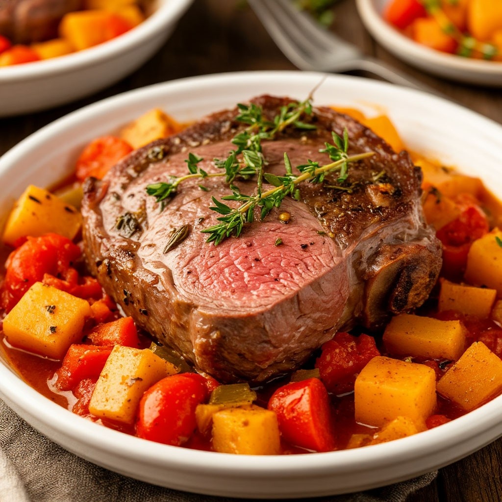 Баранина запечённая с овощами