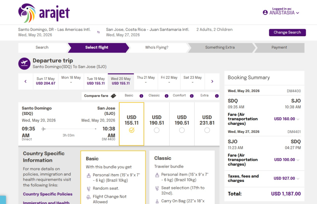 авиаперел в Коста-Рику официальный сайт авиакомпании Arajet