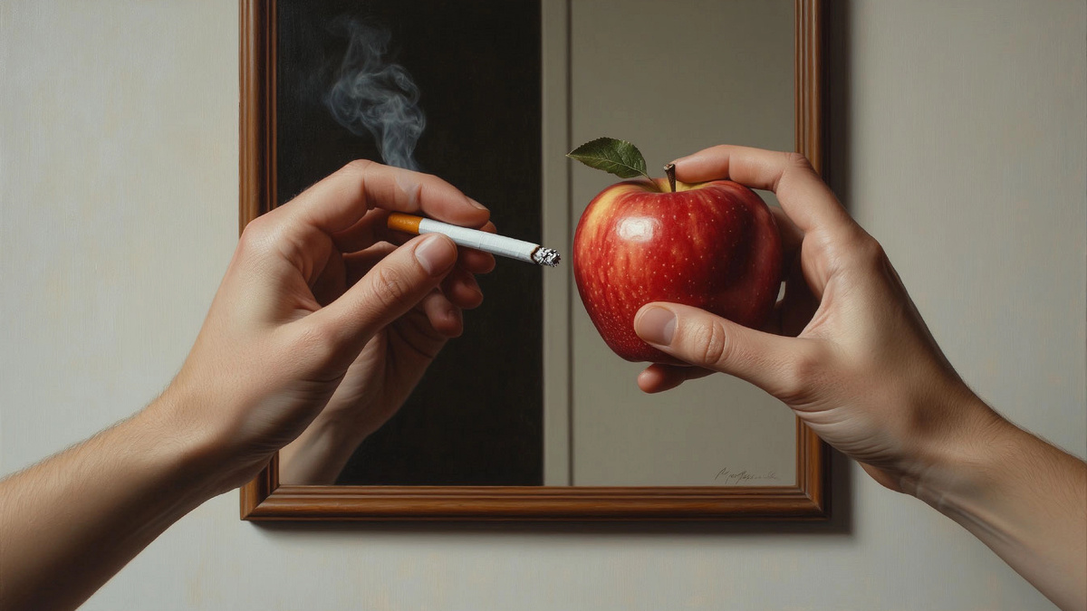 «Наши руки запоминают движения лучше, чем разум — решения. Каждый раз, беря сигарету, вы закрепляете не привычку, мышечную память зависимости.»