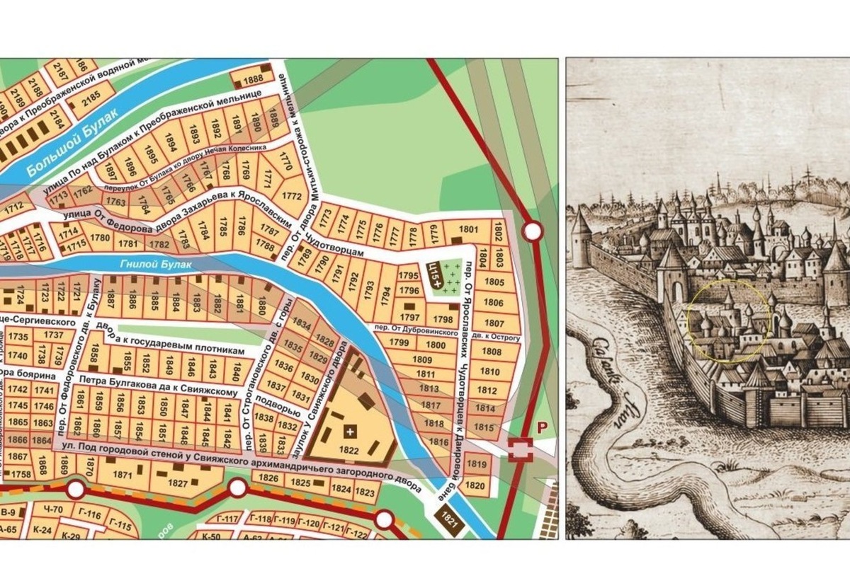    В центре карты — храм Ярославских Чудотворцев. Предоставлено Андреем Останиным