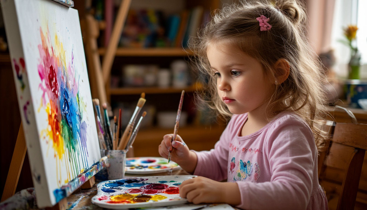 девочека рисует