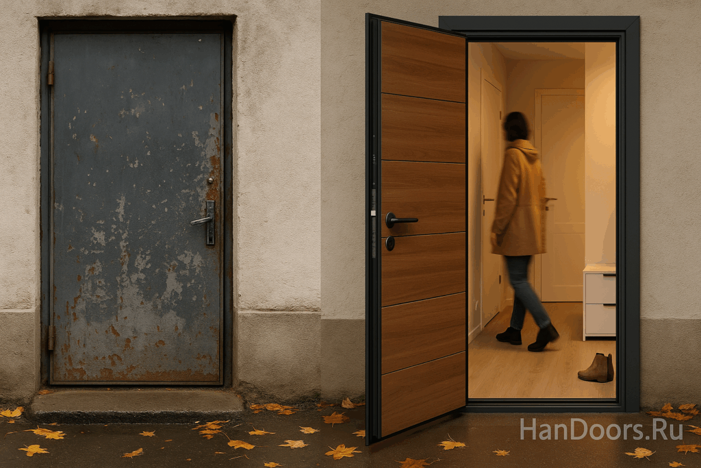    Кейс: Трансформация старой металлической двери с улучшенным дизайном и дополнительной шумоизоляцией Autor