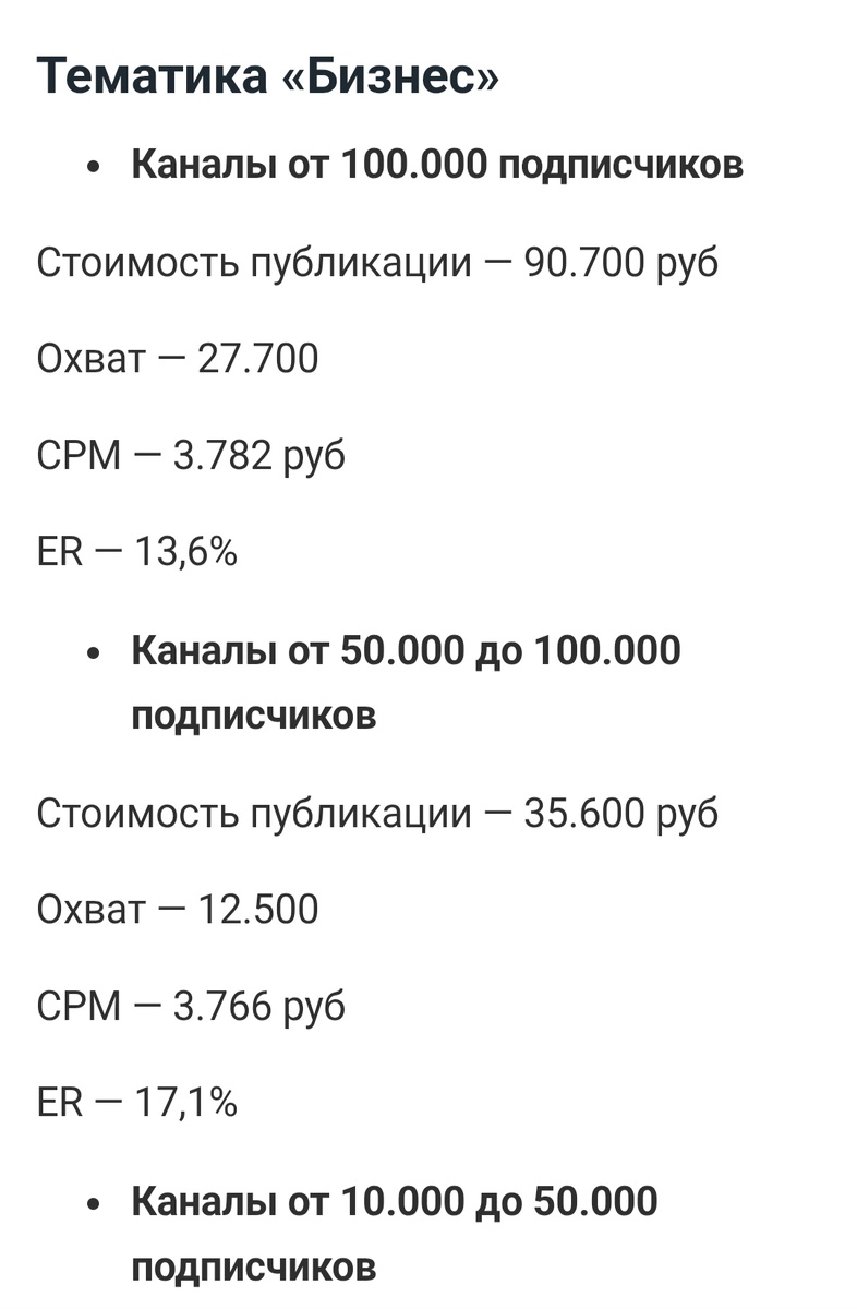 Это если канал про бизнес