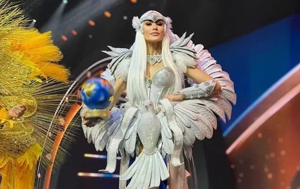 Платье представительницы Украины на конкурсе "Мисс Вселенная - 2025" Софии Ткачук. Фото из социальных сетей