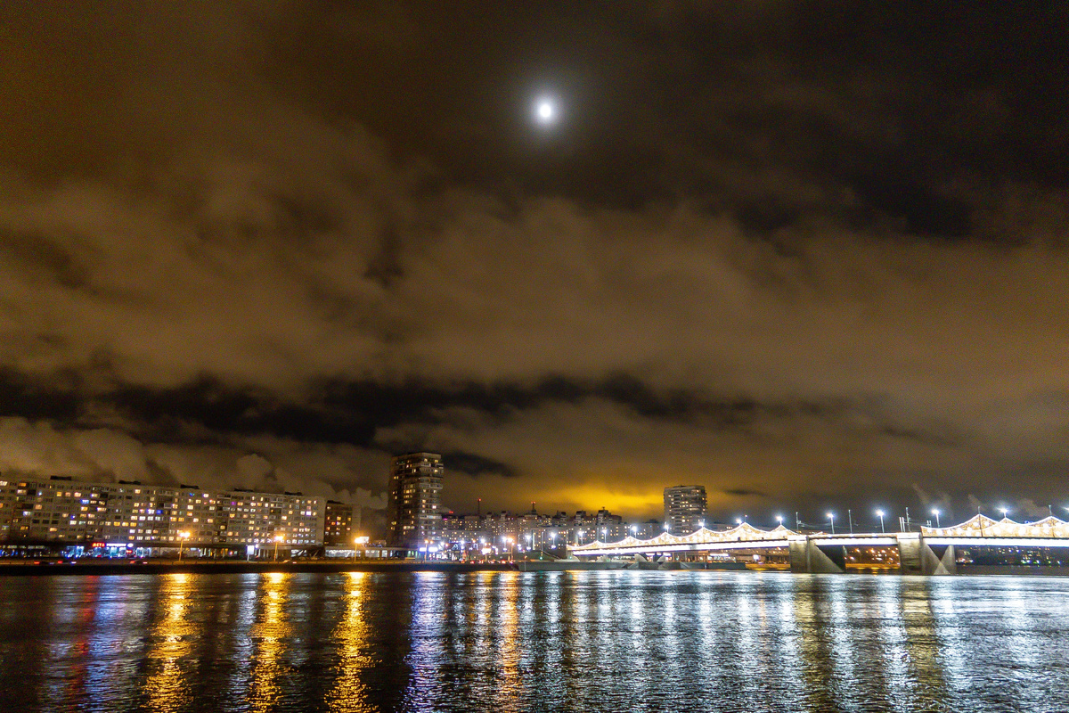 Вид на Володарский мост с левого берега Невы. СПб, наше время. Фото из интернета