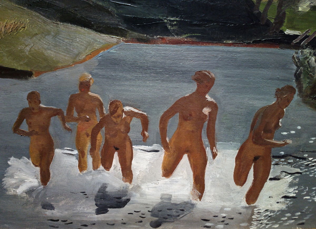 Полдень. 1932. Эскиз-вариант картины "Обеденный перерыв в Донбассе", находящейся в Национальном художественном музее Латвии. Государственный Русский музей, Санкт-Петербург