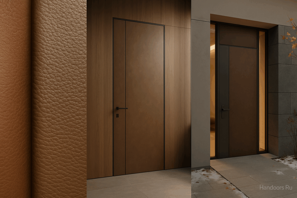    Не только шпон: входная дверь с отделкой из натуральной кожи. Тактильная роскошь на максимум Autor
