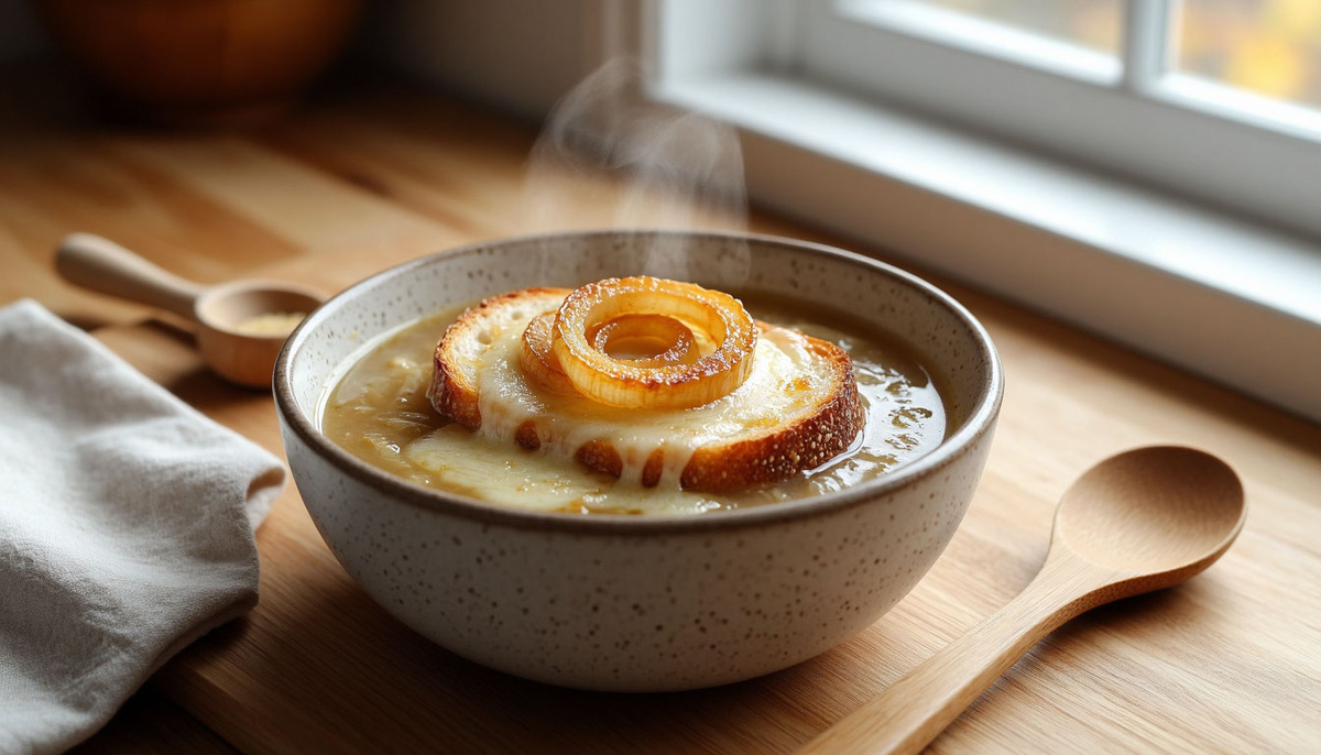 «Луковый суп по-домашнему: не “французский”, а “когда душа просит тепла — и лук не жалко резать”»