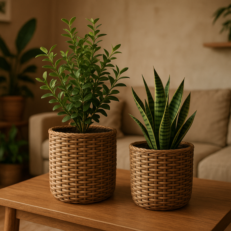    Плетёные кашпо из искусственного ротанга: как преобразить интерьер и порадовать растения без лишних усилий Loza