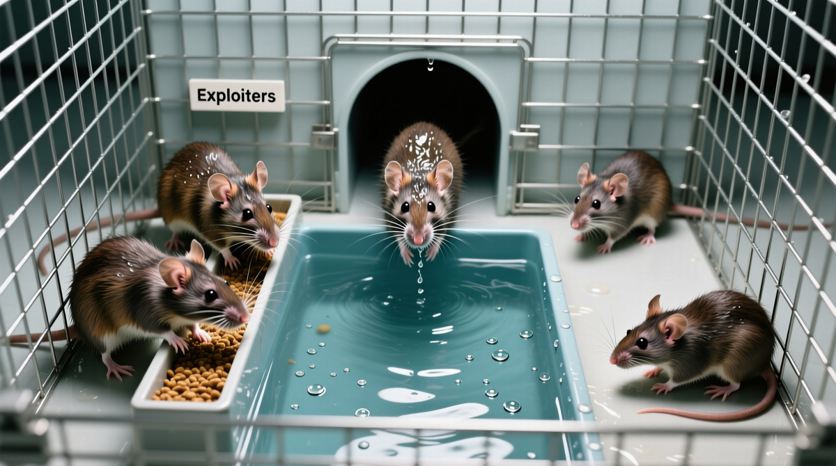 Итог эксперимента: группа всегда делится на роли. Эта структура — не случайность, а закономерный ответ на ограниченный ресурс, который можно наблюдать и в человеческих коллективах.

