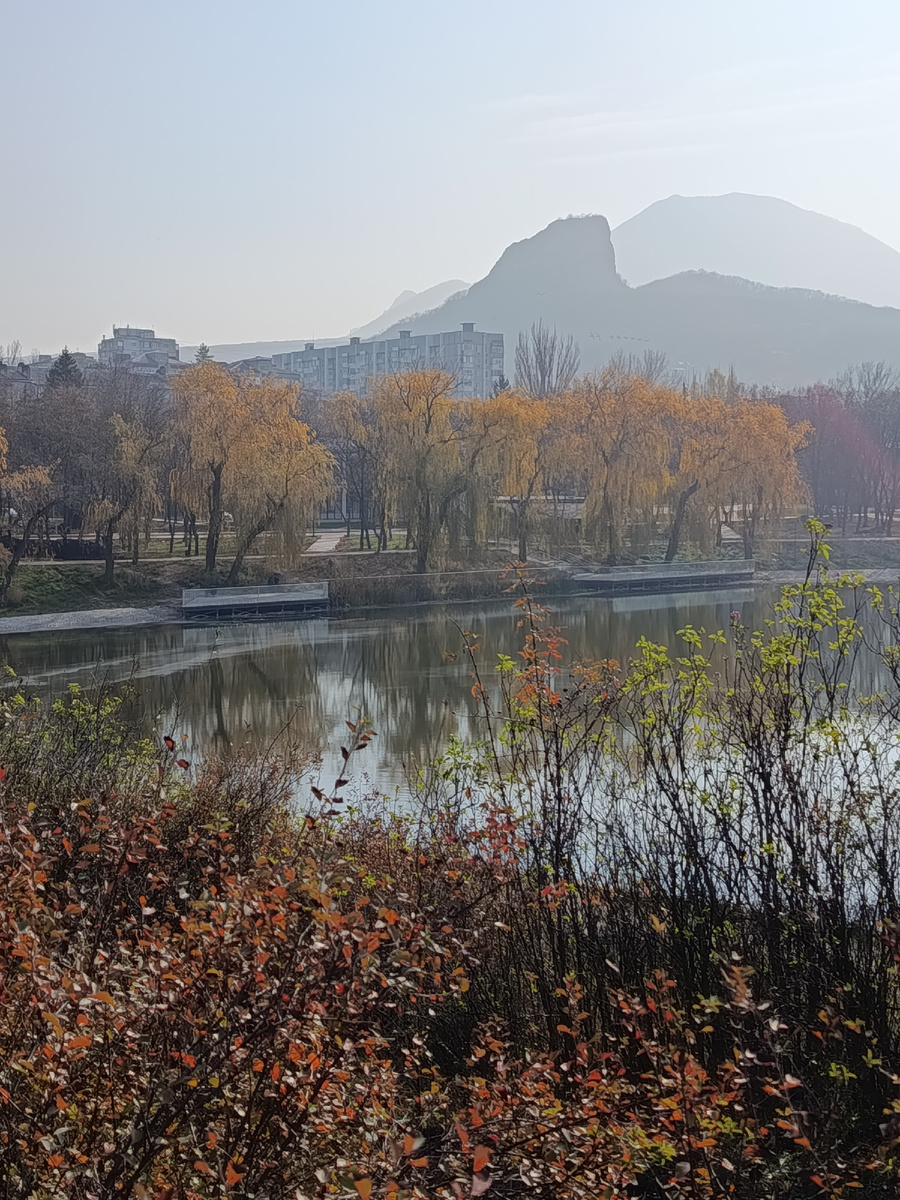 Ивы и кустарники еще пестрят.