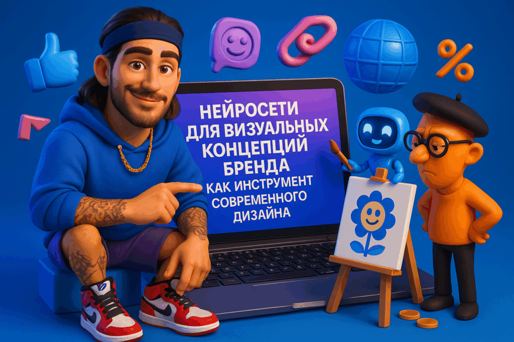    Хотите создать уникальный визуал для бренда с помощью нейросетей? Узнайте, как Midjourney и другие ИИ-инструменты помогают дизайнерам генерировать креативные концепции и фирменный стиль быстро и эффектно. schergin