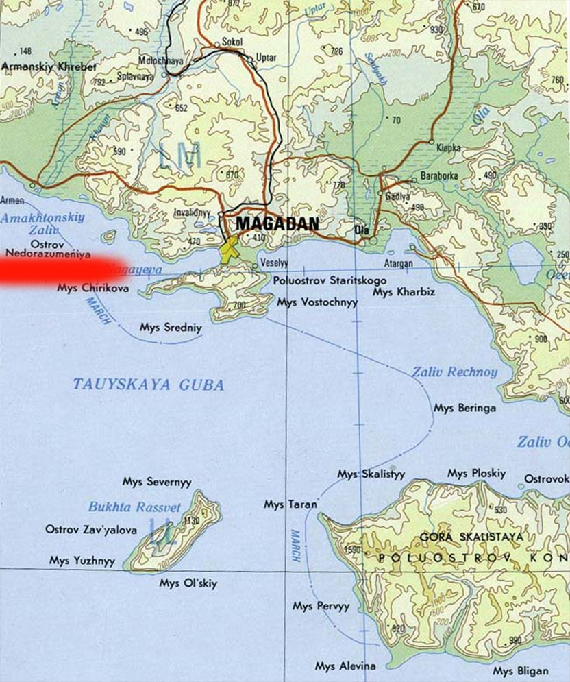 Остров Недоразумения на карте.