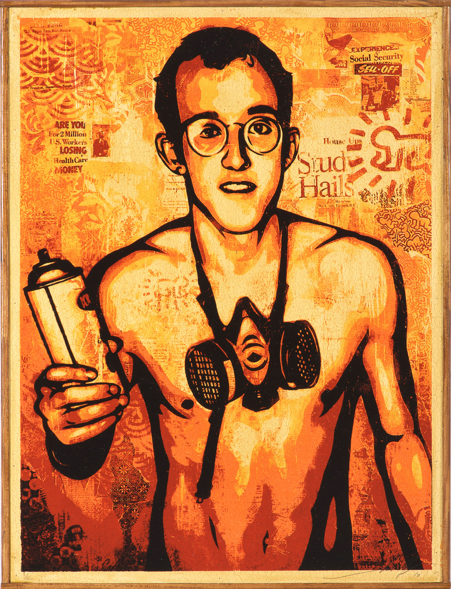 Шепард Фэйри "Кит Харинг" 2010, шелкография 59/450, подписано, цена продажи 325 долларов