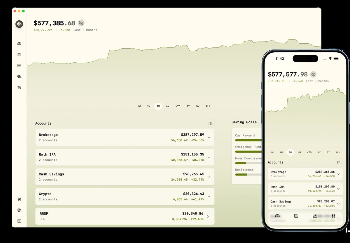 Интерфейс. Источник: https://wealthfolio.app/?v=2.0