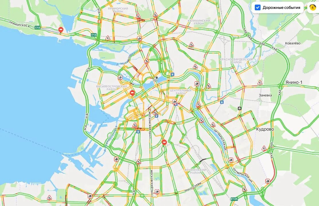    Фото: скрин Яндекс.Пробки