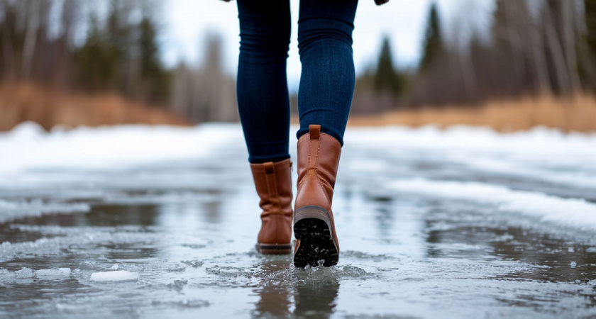    Один пшик на подошву в ноябре - и по льду можно бежать: обувь цепляется за землю, как шипы