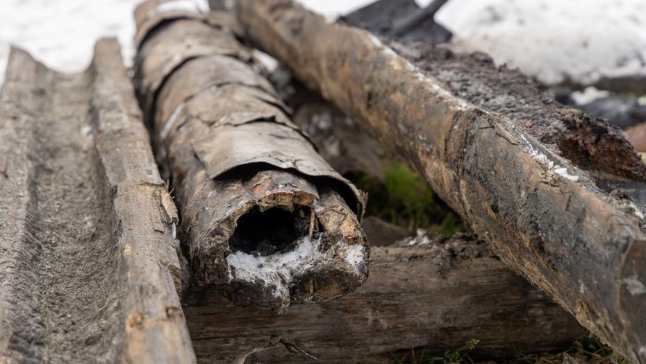    Система водоснабжения XVII века, найденная на Охтинском мысе Автор фото: "Водоканал Петербурга"