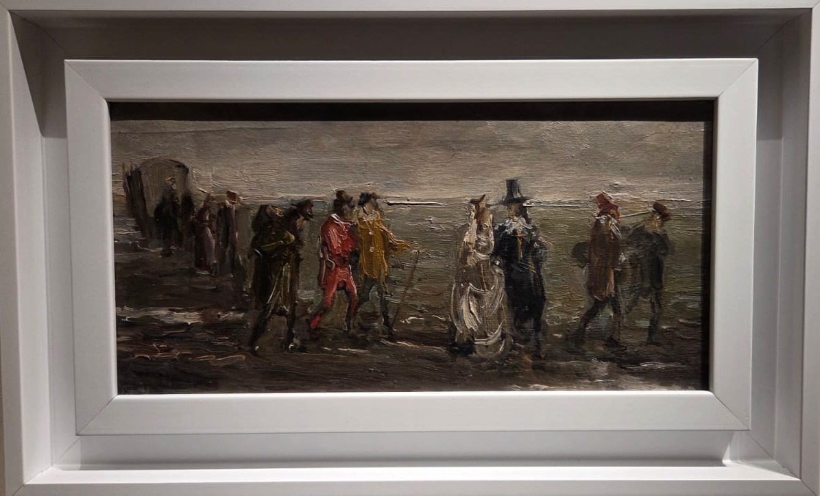 Бродячие комедианты. 1948 фанера, масло