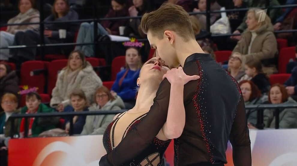    Мухортова и Евгеньев. Фото: стоп-кадр прямого эфира «Первого канала»