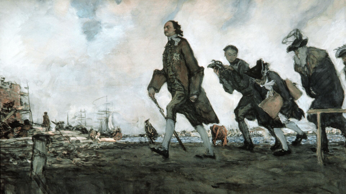 Фрагмент картины "Петр I ". Художник Валентин Александрович Серов (1865-1911 г.г.), 1907 год. Холст, масло. Государственная Третьяковская галерея.