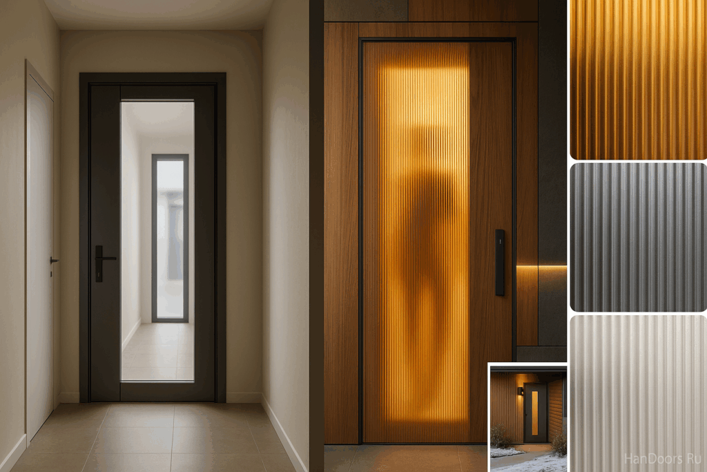    Рифлёное стекло во входной двери: приватность без потери света Autor