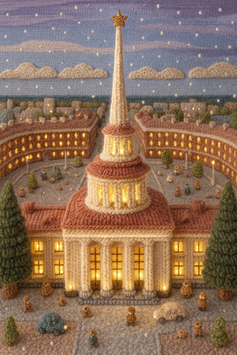 Любимый и родной вязаный Петрозаводск. Согласитесь, что это прямо очаровательно! 