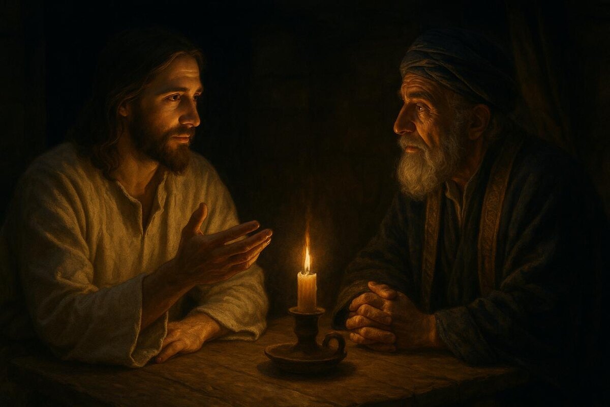 Никодим беседует с Иисусом