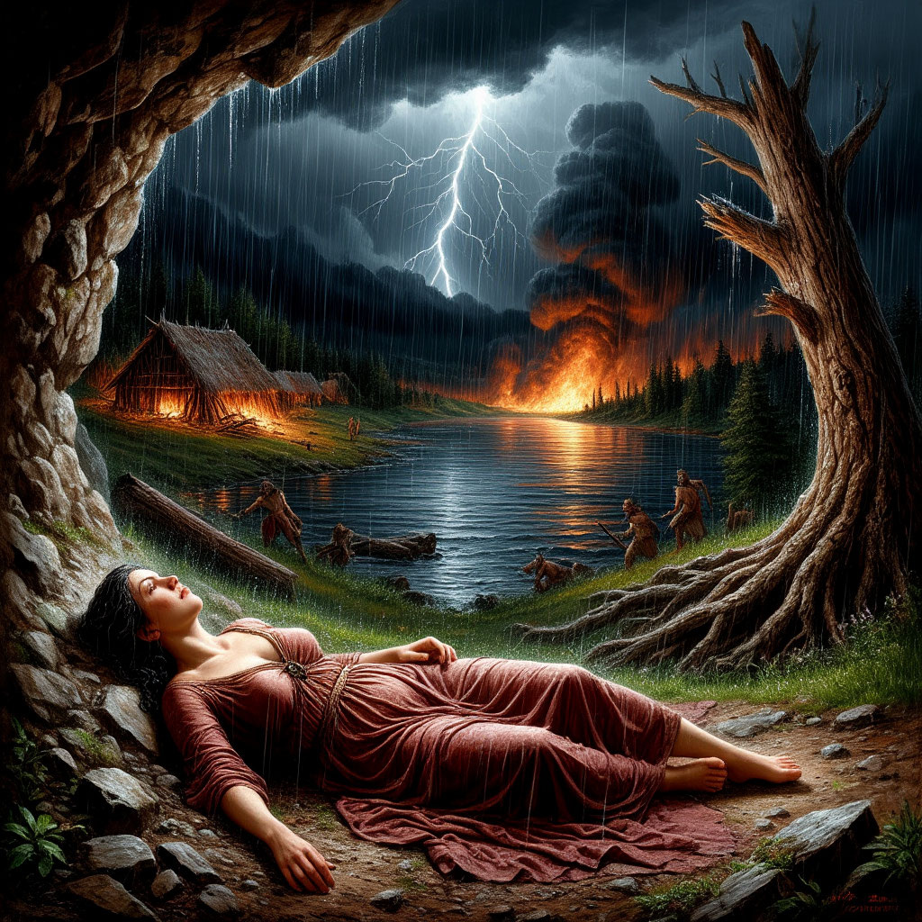 Иллюстрация "Ярость бури" создана сетью Шедеврум