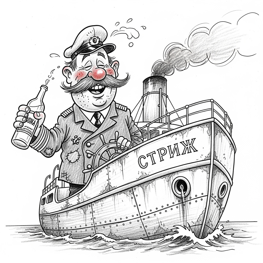 Дядя Жора, он же капитан, много пьет и всегда простужен, характер скверный, не женат