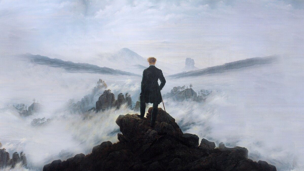 "Wanderer above the sea of fog" Caspar David Friedrich 1818